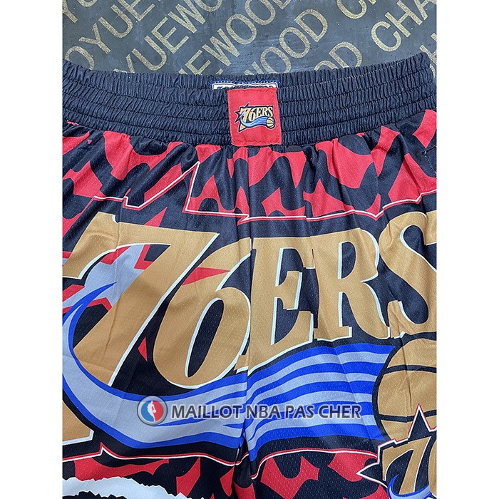 Short Philadelphia 76ers Mitchell & Ness Orange Rouge Noir